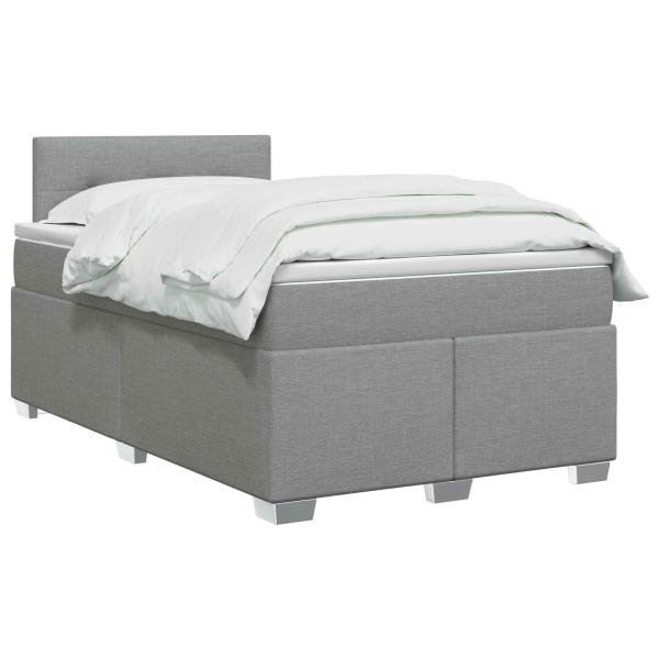 Boxspringbett mit Matratze Hellgrau 120 x 200 cm Stoff