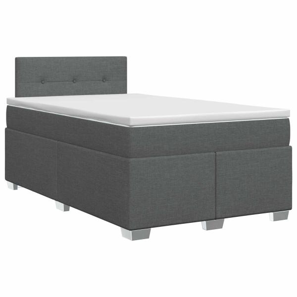 Boxspringbett mit Matratze Dunkelgrau 120 x 200 cm Stoff