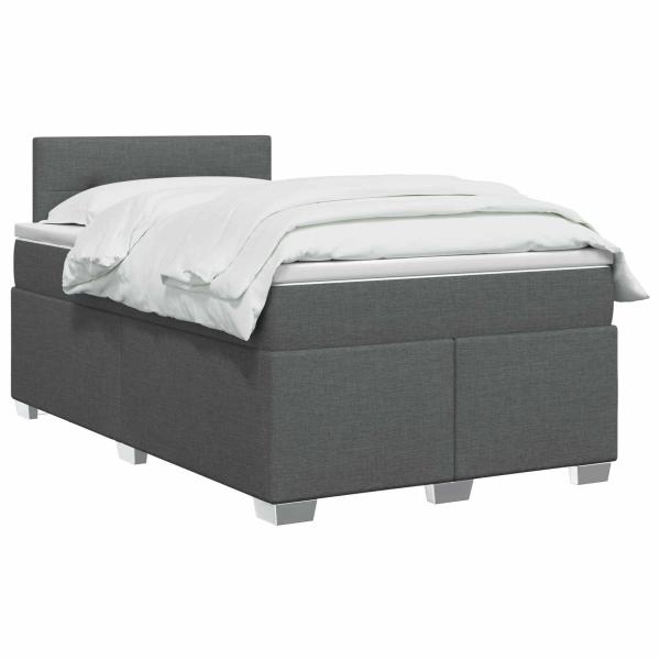 Boxspringbett mit Matratze Dunkelgrau 120 x 200 cm Stoff