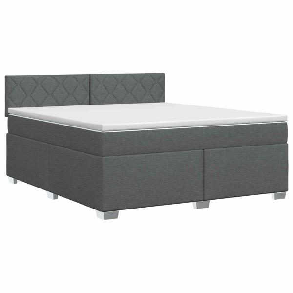 Boxspringbett mit Matratze Dunkelgrau 160 x 200 cm Stoff