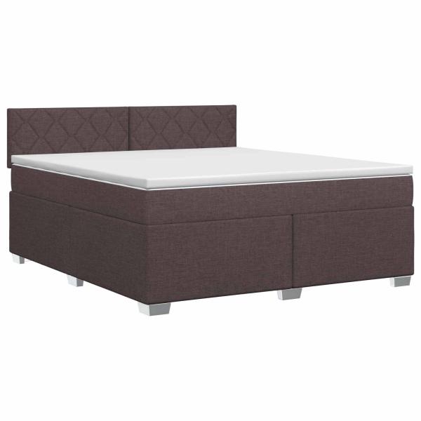 Boxspringbett mit Matratze Dunkelbraun 160 x 200 cm Stoff