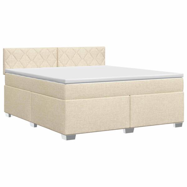 Boxspringbett mit Matratze Creme 180 x 200 cm Stoff