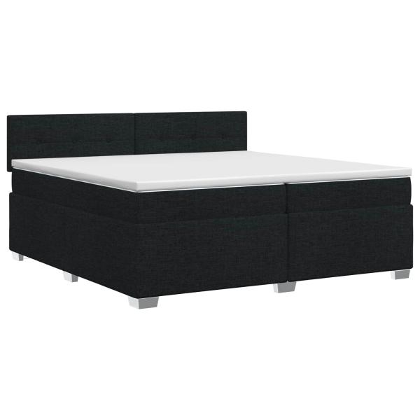 Boxspringbett mit Matratze Schwarz 200 x 200 cm Stoff