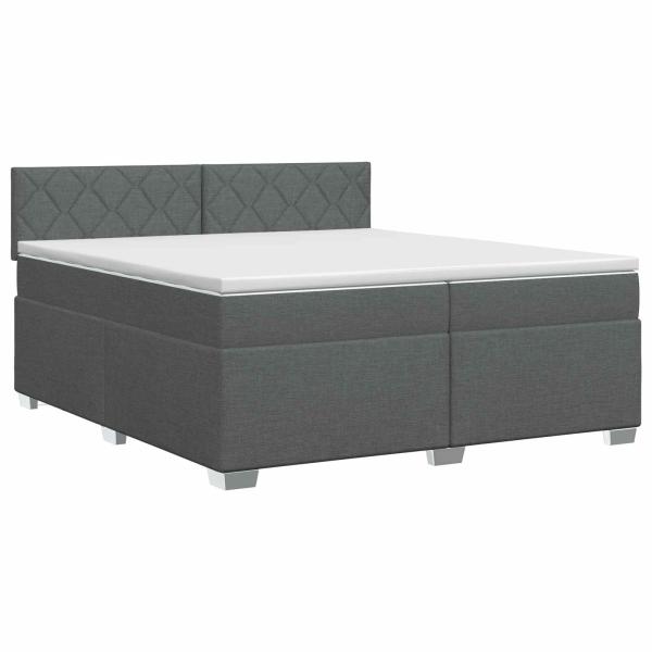 Boxspringbett mit Matratze Dunkelgrau 200 x 200 cm Stoff