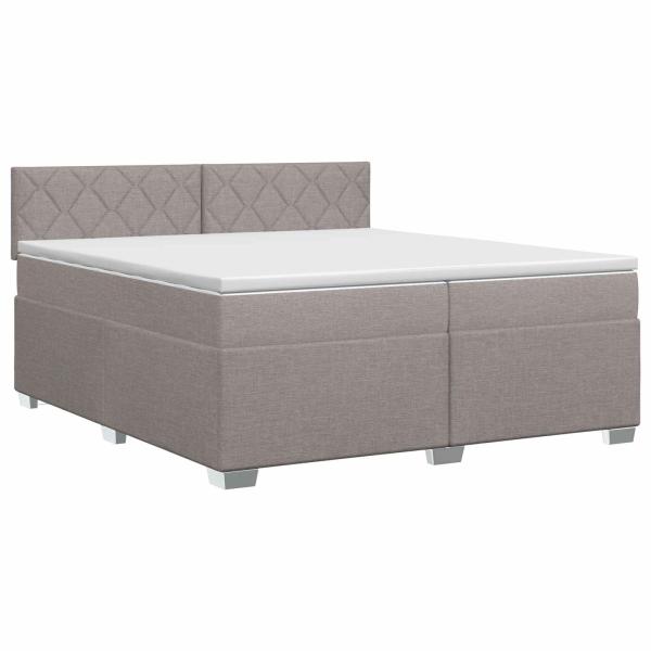 Boxspringbett mit Matratze Taupe 200 x 200 cm Stoff