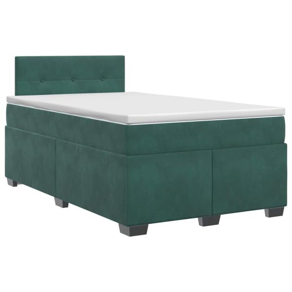 Boxspringbett mit Matratze Dunkelgrün 120 x 190 cm Samt