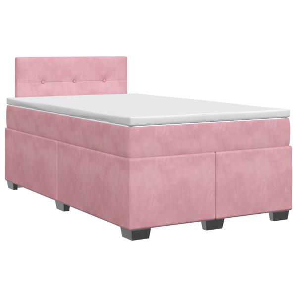 Boxspringbett mit Matratze mit Kopfteil Rosa 120 x 200 cm Samt