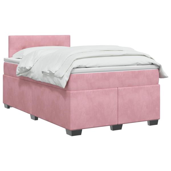 Boxspringbett mit Matratze mit Kopfteil Rosa 120 x 200 cm Samt