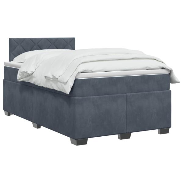 Boxspringbett mit Matratze Dunkelgrau 120 x 200 cm Samt