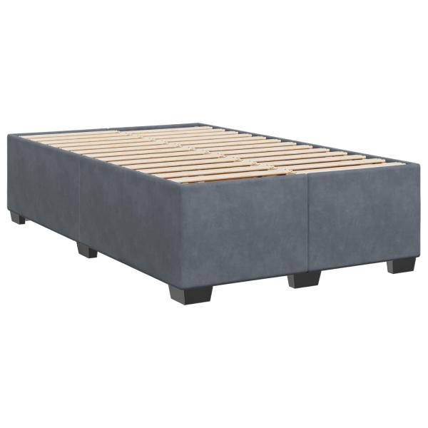 Boxspringbett mit Matratze Dunkelgrau 120 x 200 cm Samt