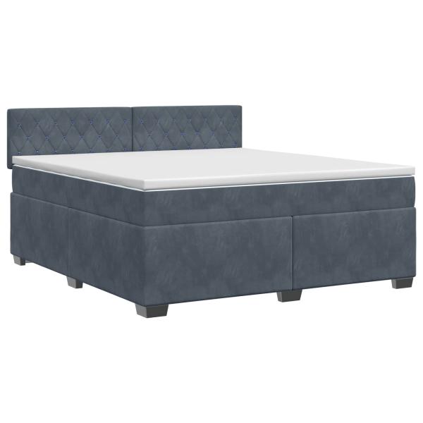 Boxspringbett mit Matratze Dunkelgrau 140 x 200 cm Samt
