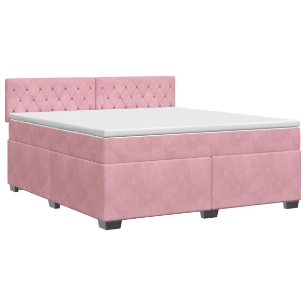 Boxspringbett mit Matratze mit Kopfteil Rosa 140 x 200 cm Samt