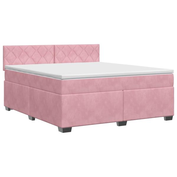 Boxspringbett mit Matratze mit Kopfteil Rosa 140 x 200 cm Samt