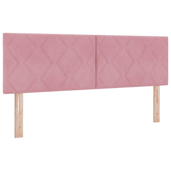 Boxspringbett mit Matratze mit Kopfteil Rosa 140 x 200 cm Samt