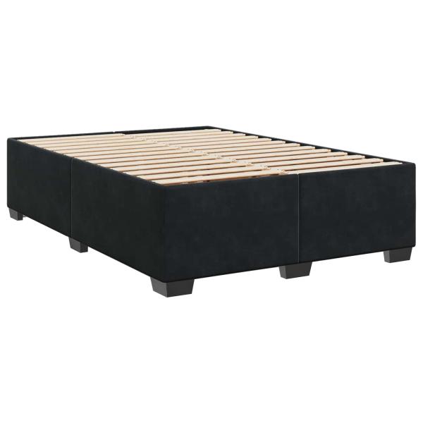 Boxspringbett mit Matratze Schwarz 160 x 200 cm Samt