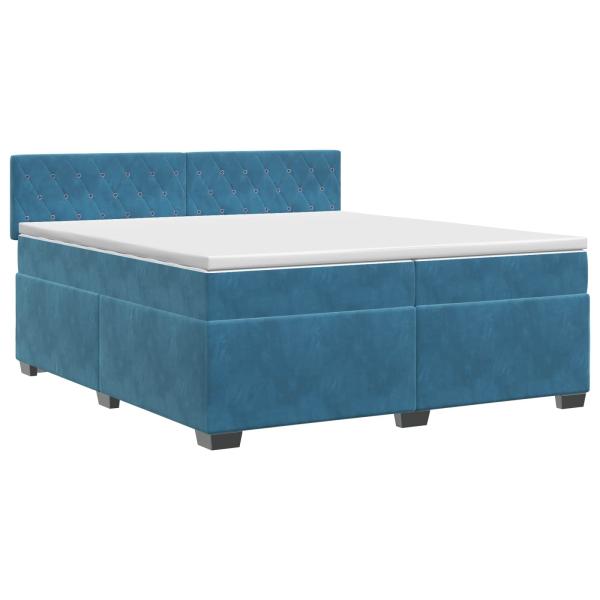 Boxspringbett mit Matratze Dunkelblau 200 x 200 cm Samt
