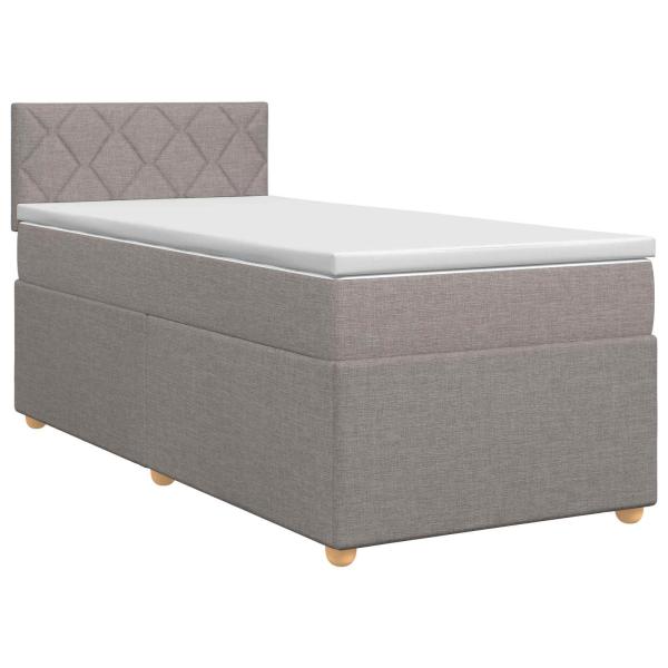 Boxspringbett mit Matratze mit Kopfteil Taupe 80 x 200 cm Stoff