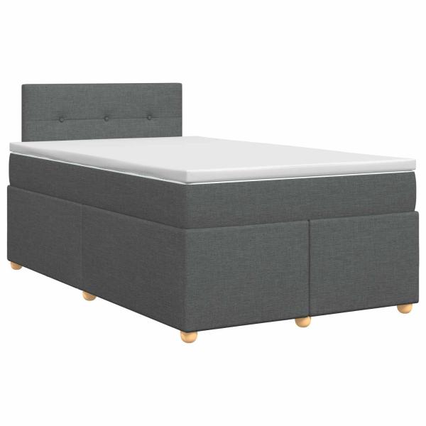 Boxspringbett mit Matratze Dunkelgrau 120 x 190 cm Stoff