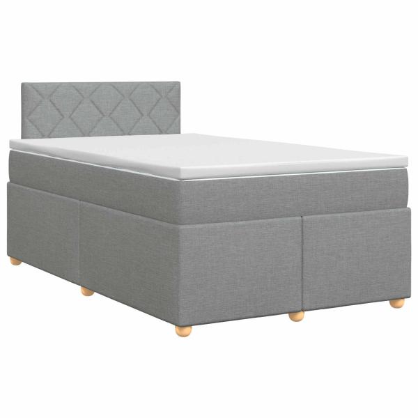 Boxspringbett mit Matratze Hellgrau 120 x 200 cm Stoff