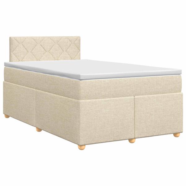 Boxspringbett mit Matratze Creme 120 x 200 cm Stoff