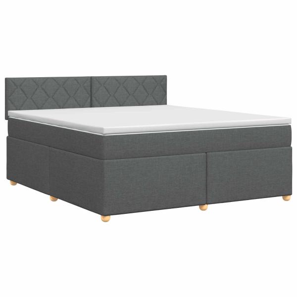Boxspringbett mit Matratze Dunkelgrau 140 x 190 cm Stoff