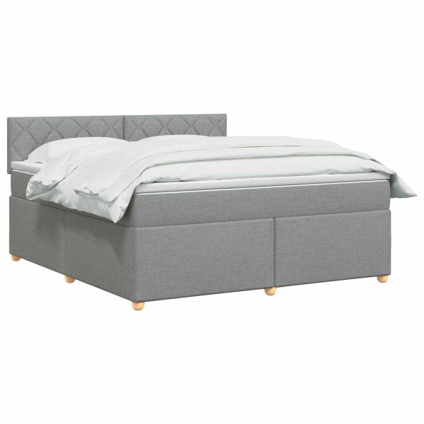 Boxspringbett mit Matratze Hellgrau 160 x 200 cm Stoff