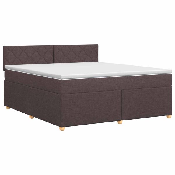 Boxspringbett mit Matratze Dunkelbraun 160 x 200 cm Stoff