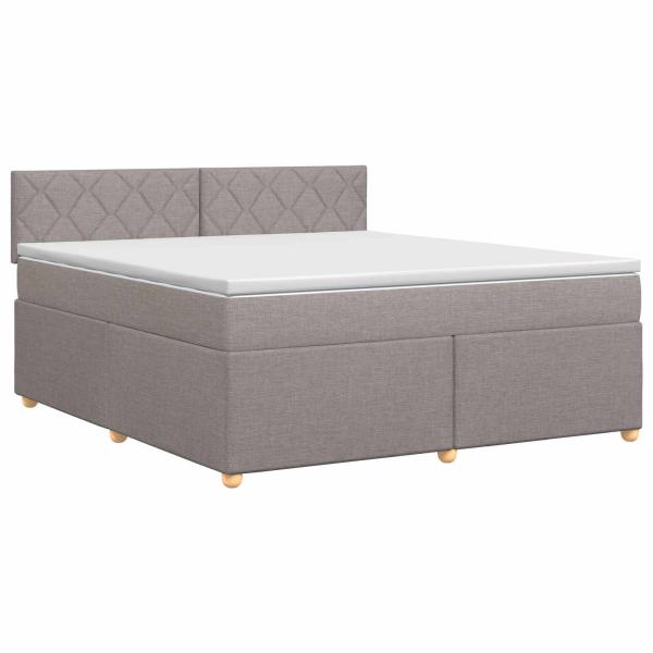 Boxspringbett mit Matratze Taupe 180 x 200 cm Stoff