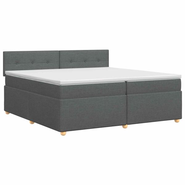 Boxspringbett mit Matratze Dunkelgrau 200 x 200 cm Stoff