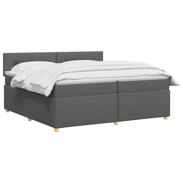 Boxspringbett mit Matratze Dunkelgrau 200 x 200 cm Stoff