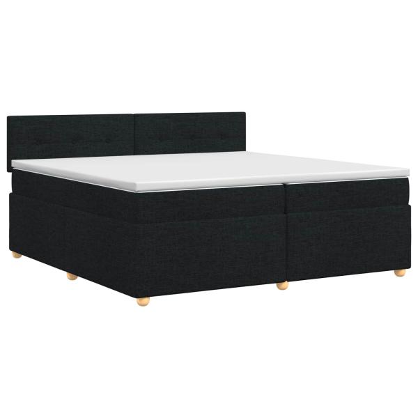 Boxspringbett mit Matratze Schwarz 200 x 200 cm Stoff