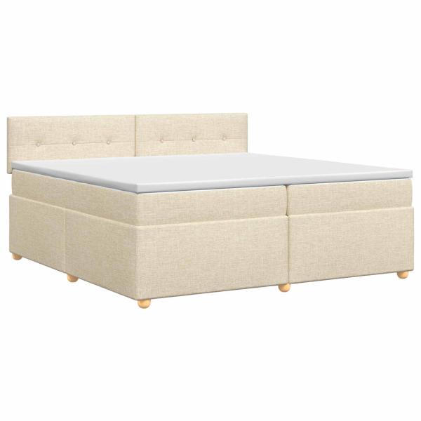 Boxspringbett mit Matratze Creme 200 x 200 cm Stoff