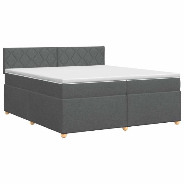 Boxspringbett mit Matratze Dunkelgrau 200 x 200 cm Stoff