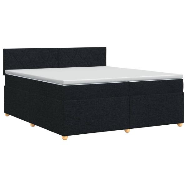 Boxspringbett mit Matratze Schwarz 200 x 200 cm Stoff