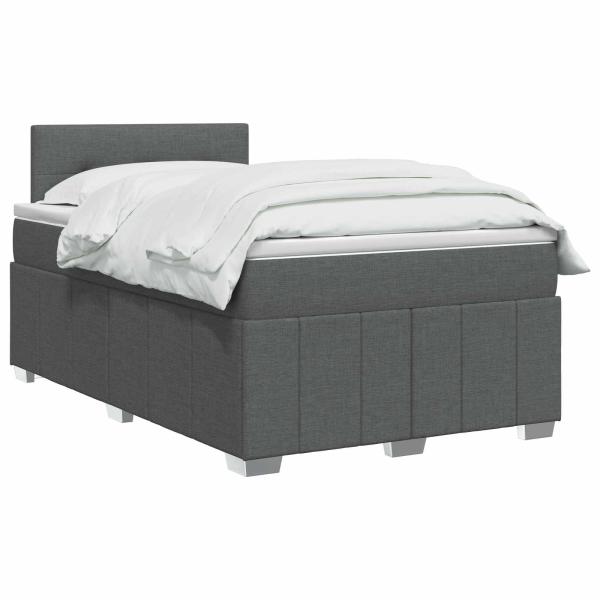 Boxspringbett mit Matratze Dunkelgrau 120 x 190 cm Stoff