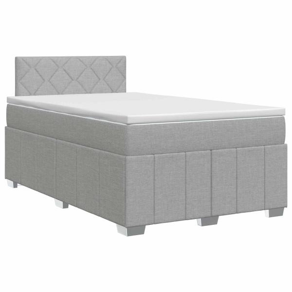 Boxspringbett mit Matratze Hellgrau 120 x 190 cm Stoff