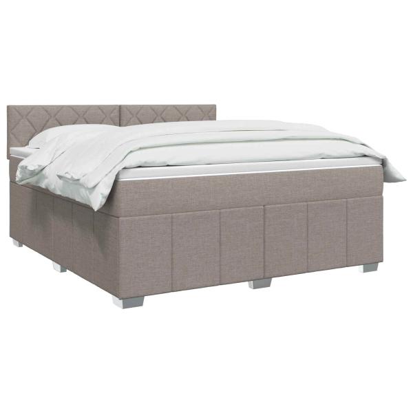 Boxspringbett mit Matratze Taupe 140 x 200 cm Stoff