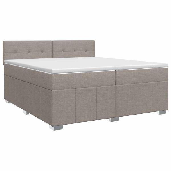 Boxspringbett mit Matratze Taupe 200 x 200 cm Stoff