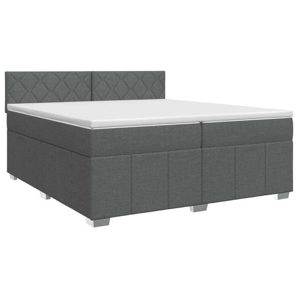 Boxspringbett mit Matratze Dunkelgrau 200 x 200 cm Stoff