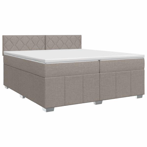 Boxspringbett mit Matratze Taupe 200 x 200 cm Stoff
