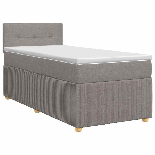 Boxspringbett mit Matratze mit Kopfteil Taupe 80 x 200 cm Stoff