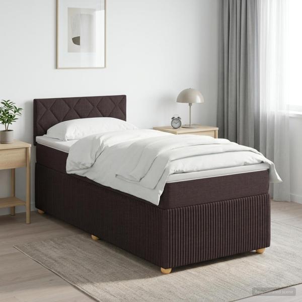 ARDEBO.de - Boxspringbett mit Matratze Dunkelbraun 80 x 200 cm Stoff