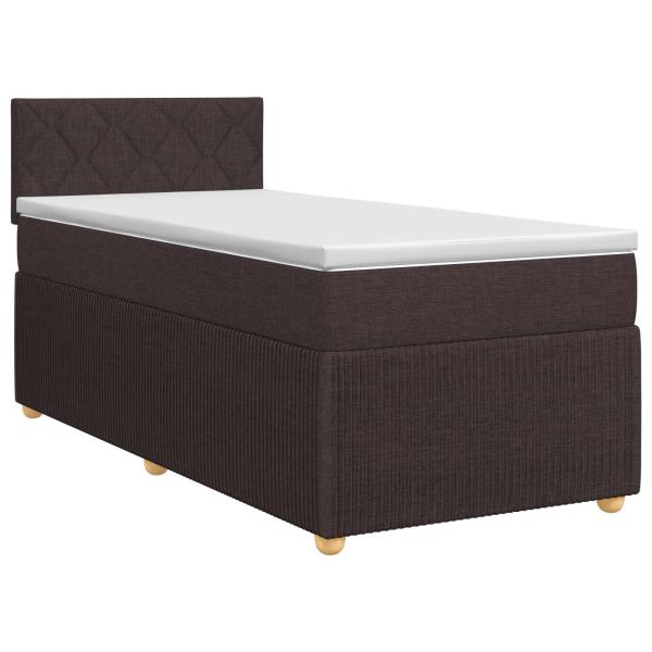 Boxspringbett mit Matratze Dunkelbraun 80 x 200 cm Stoff