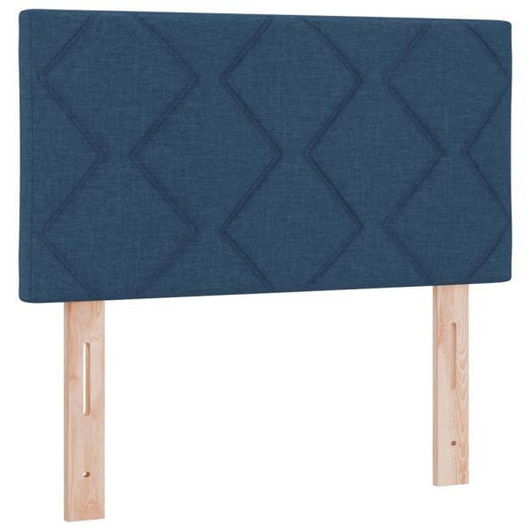 Boxspringbett mit Matratze mit Kopfteil Blau 80 x 200 cm Stoff