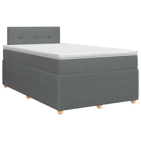 Boxspringbett mit Matratze Dunkelgrau 120 x 190 cm Stoff