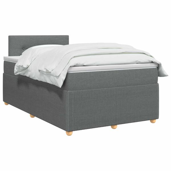 Boxspringbett mit Matratze Dunkelgrau 120 x 200 cm Stoff