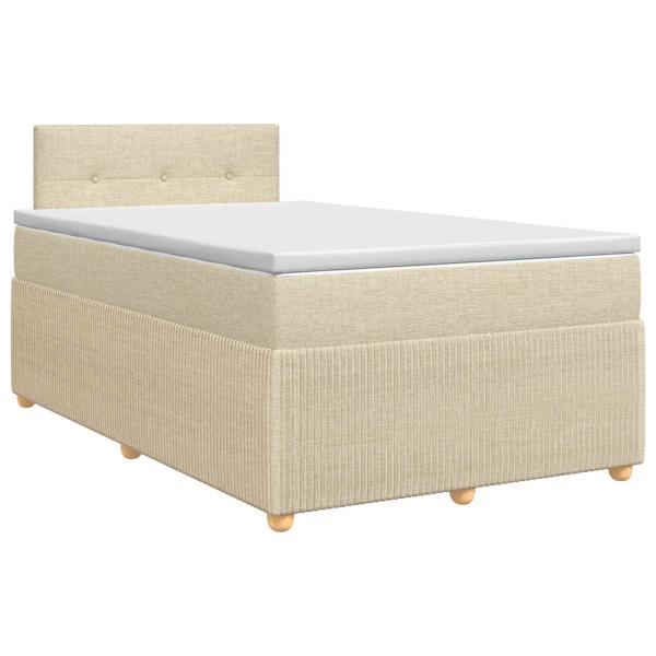 Boxspringbett mit Matratze Creme 120 x 200 cm Stoff