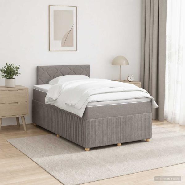 ARDEBO.de - Boxspringbett mit Matratze Taupe 120 x 200 cm Stoff