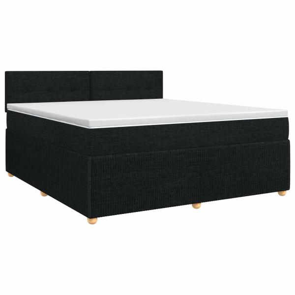 Boxspringbett mit Matratze Schwarz 140 x 190 cm Stoff