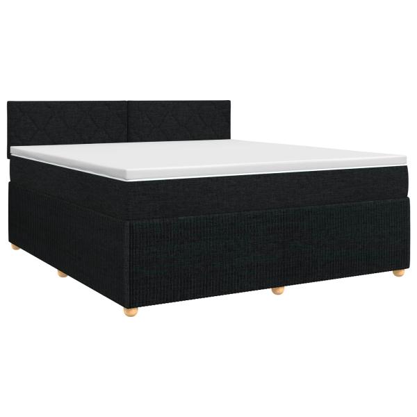 Boxspringbett mit Matratze Schwarz 140 x 190 cm Stoff
